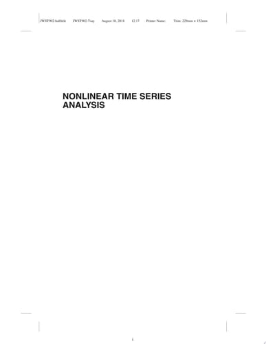 Nonlinear Time Series Analysis