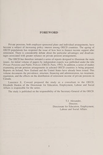 Private Pensions in OECD Countries Canada