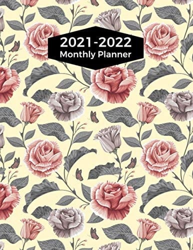 2021-2022 Monthly Planner: Flower Cover - Two Year Planner Calendar Schedule Organizer January 2021 to December 2022 (24 Months)