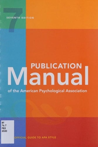 Publication Manual of the American Psychological Association