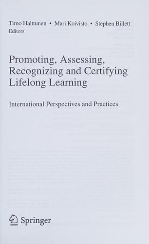 Promoting, Assessing, Recognizing and Certifying Lifelong Learning International Perspectives and Practices