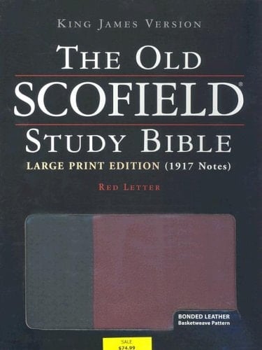 The Old Scofield® Study Bible, KJV, Large Print Edition: (Black/Burgundy Bonded Leather Basketweave)