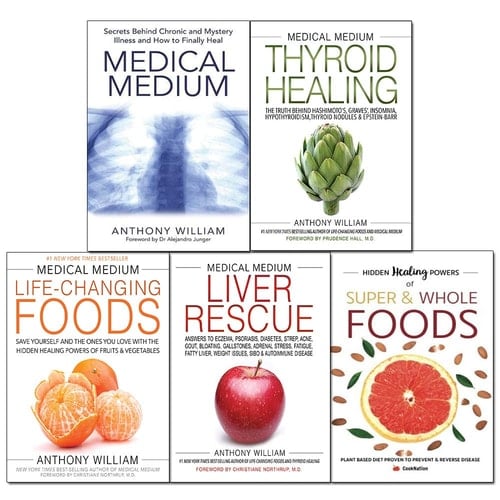 Medical Medium by Anthony William 5 Books Collection Set (Thyroid Healing, Life-Changing Foods, Medical Medium, Liver Rescue, Super & Whole Foods)
