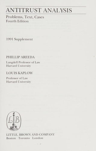 Supplement Antitrust '91