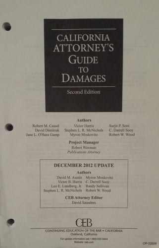 California Attorny's Guide to Damages December 2012 Update