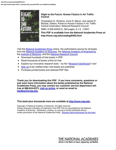 Flight to the Future Human Factors in Air Traffic Control