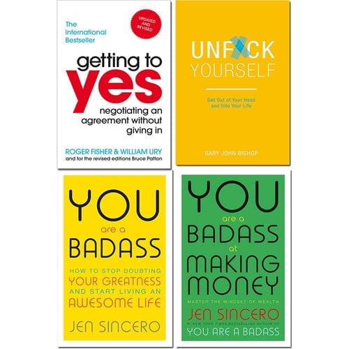 Getting to yes, unfck yourself, you are a badass, you are a badass at making money 4 books collection set
