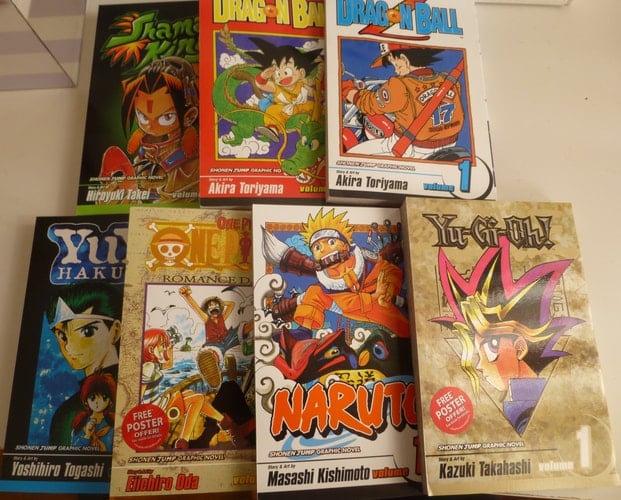 Shonen Jump Graphic Novels Power Pack Contains Volume I of Dragon Ball, Dragon Ball Z, Naruto, One Piece, Shaman King, Yu-Gi-Oh!, and YuYu Hakusho