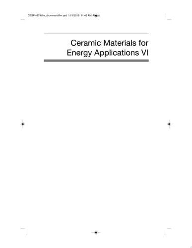 Ceramic Materials for Energy Applications VI, Volume 37, Issue 6