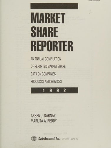 Market Share Reporter, 1992