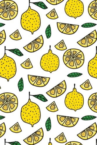 Journal. Cute Journal. Bullet Journal. Lemon Pattern Journal.