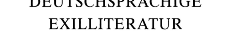 Deutschsprachige Exilliteratur seit 1933 USA.