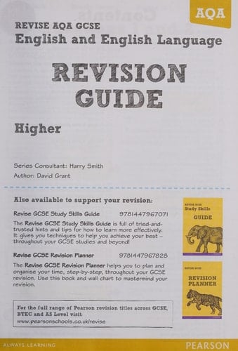 Revise Aqa GCSE English and English Language Revision Guide Higher