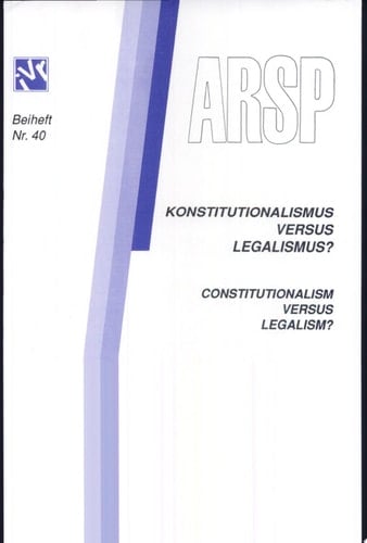 Constitutionalism versus legalism?