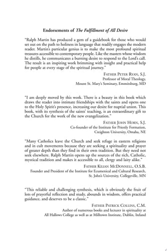 The Fulfillment of All Desire A Guidebook for the Journey to God Based on the Wisdom of the Saints