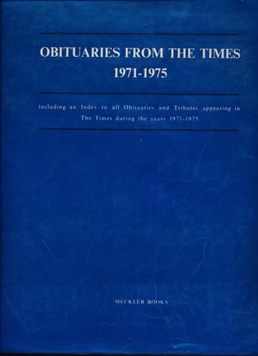 Obituaries from the London Times, 1971-1975