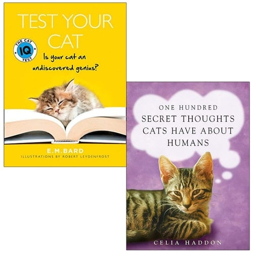 Test Your Cat The Cat Iq Test, One Hundred Secret Thoughts Cats Have About Humans 2 Books Collection Set
