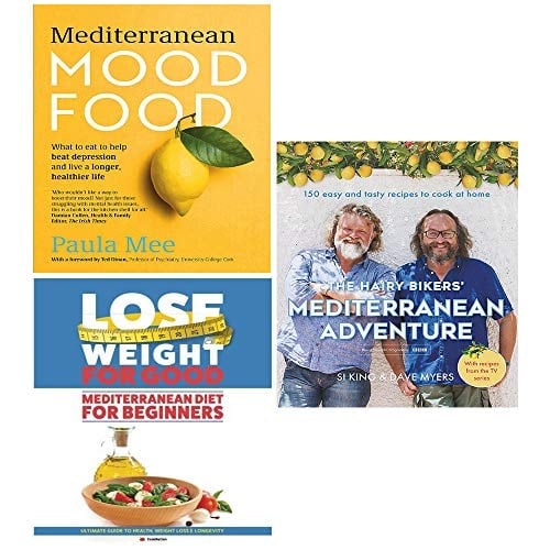 Mediterranean Mood Food, Blood Sugar Diet for Beginners, Hairy Bikers Adventure (Hardcover) 3 Books Collection Set