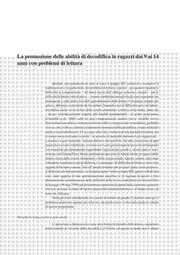 Difficoltà di lettura nella scuola media . Percorsi e materiali di recupero per le abilita di decodifica (Introduzione di C. Cornoldi)