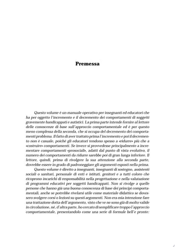 Tecniche base del metodo comportamentale. Per l'handicap grave e l'autismo