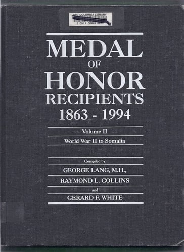 Medal of Honor Recipients, 1863-1994