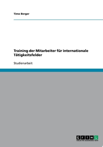 Training der Mitarbeiter für internationale Tätigkeitsfelder