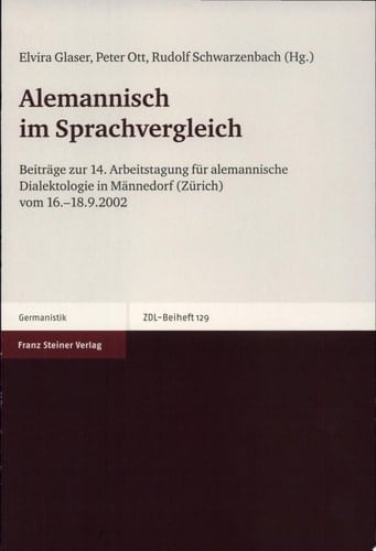 Zeitschrift für Dialektologie und Linguistik Beihefte