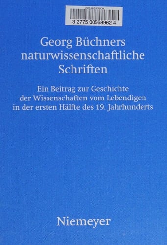 Georg Büchners naturwissenschaftliche Schriften (Büchner-Studien) (German Edition)