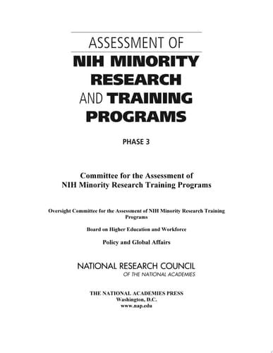 Assessment of NIH Minority Research and Training Programs Phase 3