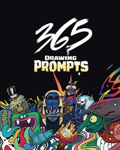 365 Drawing Prompts: Daily Sketchbook that Sparks Creativity and Imagination-Large 8"x10" (Over 365 pages)