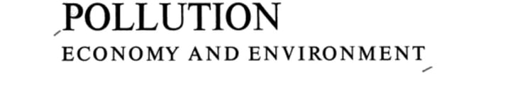 Pollution Economy and Environment