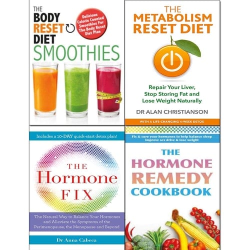 Metabolism Reset Diet, Body Reset Diet Smoothies, Hormone Fix and Remedy Cookbook 4 Books Collection Set