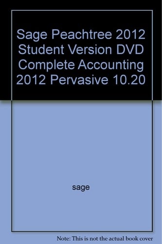 Sage Peachtree 2012 Student Version DVD Complete Accounting 2012 Pervasive 10.20