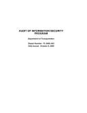 Audit of Information Security Program [electronic Resource] Department of Transportation