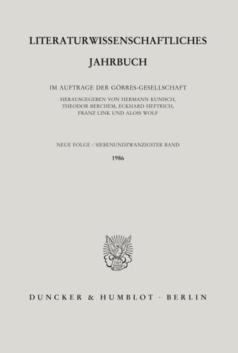 LIT. JAHRBUCH 27 (1986)