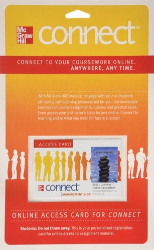 Connect Strategic Management 1 Semester Access Code Card for Dess, Strategic Management, 6e