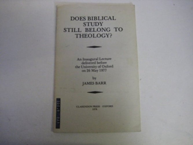 Does Biblical Study Still Belong to Theology? (Inaugural Lectures)
