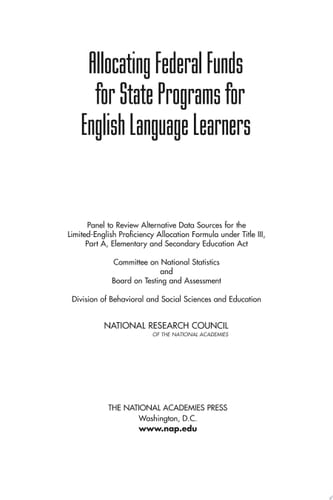 Allocating Federal Funds for State Programs for English Language Learners