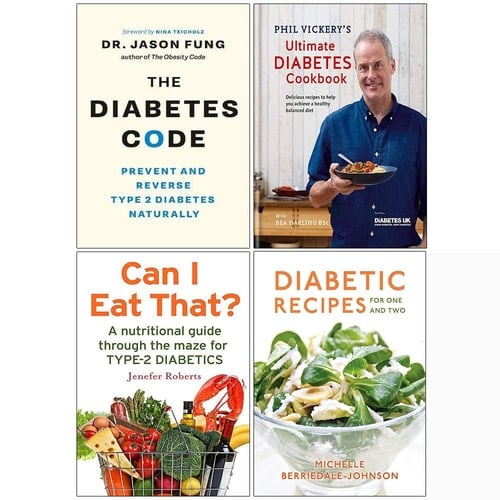 The Diabetes Code, Phil Vickery Ultimate Diabetes Cookbook [Hardcover], Can I Eat That, Diabetic Cooking for One and Two 4 Books Collection Set