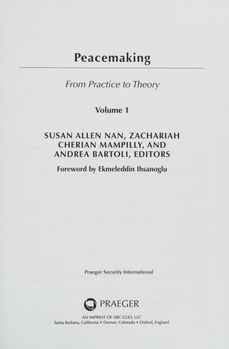 Peacemaking From Practice to Theory