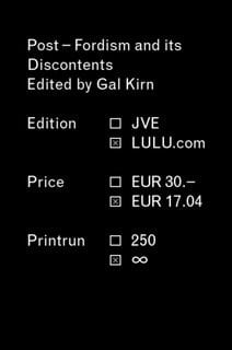 Post-Fordism and Its Discontents