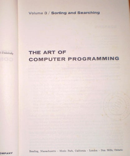 Art of Computer Programming/Sorting and Searching.
