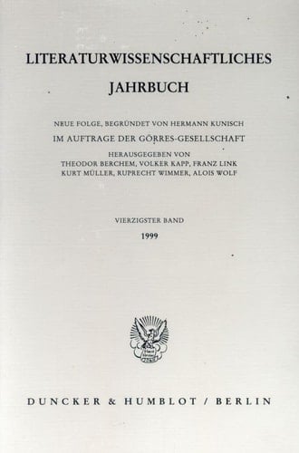 Literaturwissenschaftliches Jahrbuch