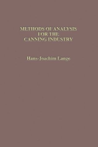Methods of Analysis for the Canning Industry