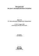 Metaphysics in the post-metaphysical age