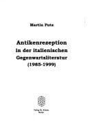 Antikenrezeption in der italienischen Gegenwartsliteratur (1985 - 1999)