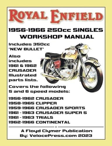 ROYAL ENFIELD 1956-1966 250cc CRUSADER SERIES & 350cc 'NEW BULLET' FACTORY WORKSHOP MANUAL & PARTS MANUAL