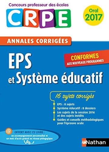 EPS et système éducatif Annales corrigées oral CRPE