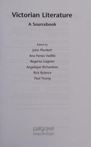 Victorian Literature A Sourcebook