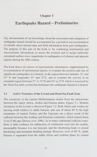 Earthquake Hazard in Lebanon
